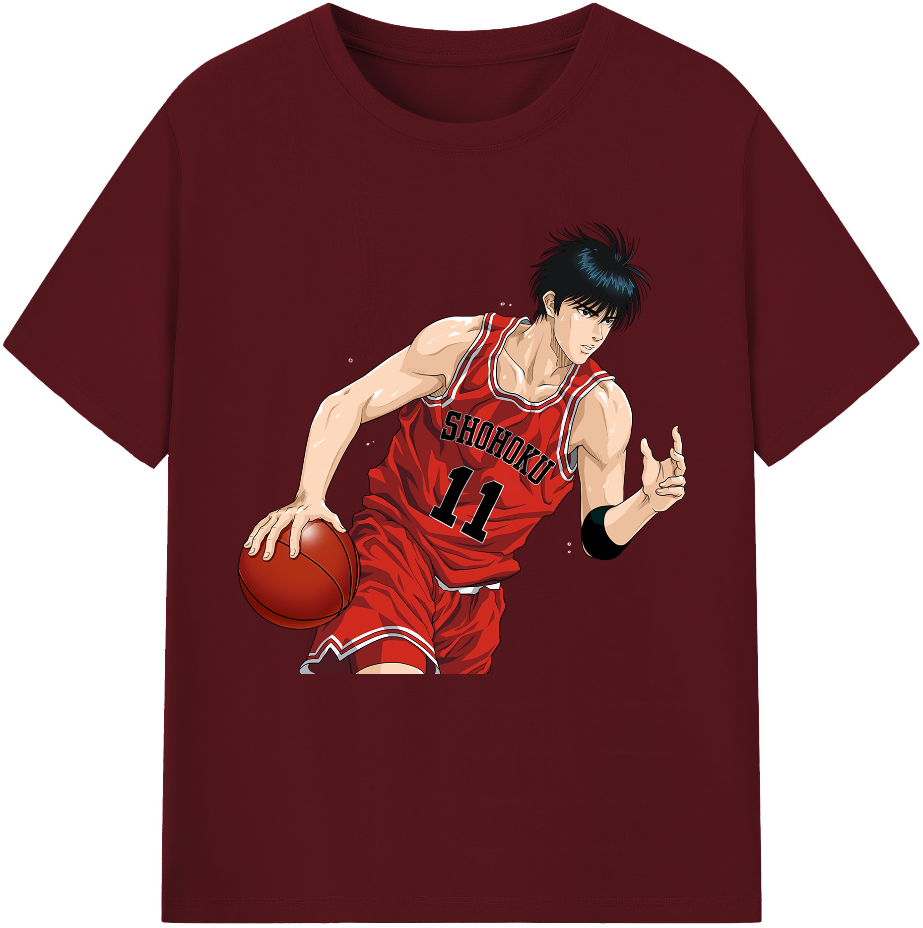 SLAM DUNK／スラムダンク 綿100％半袖Tシャツ（フロントプリント）